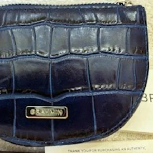 Brahmin Britt "Heavenly Blue Lumeria" half circle leather coin purse NWT - Picture 2 of 8